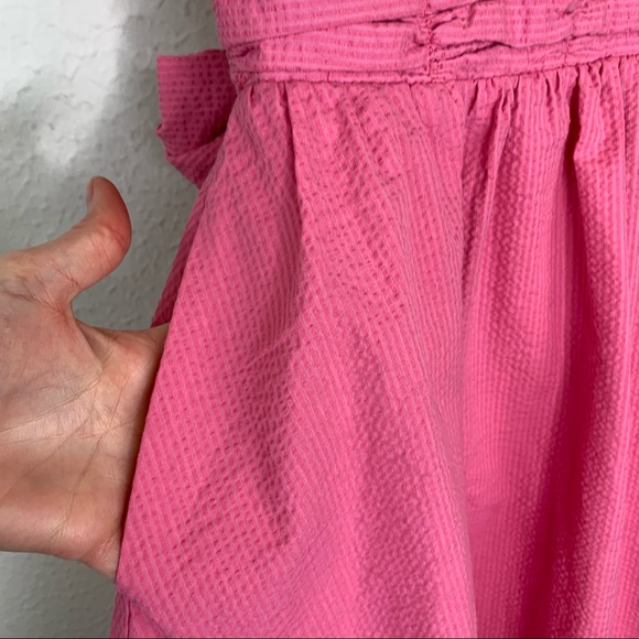 Lauren James Pink Seersucker Halter Dress XS H316 G3 - Picture 9 of 12